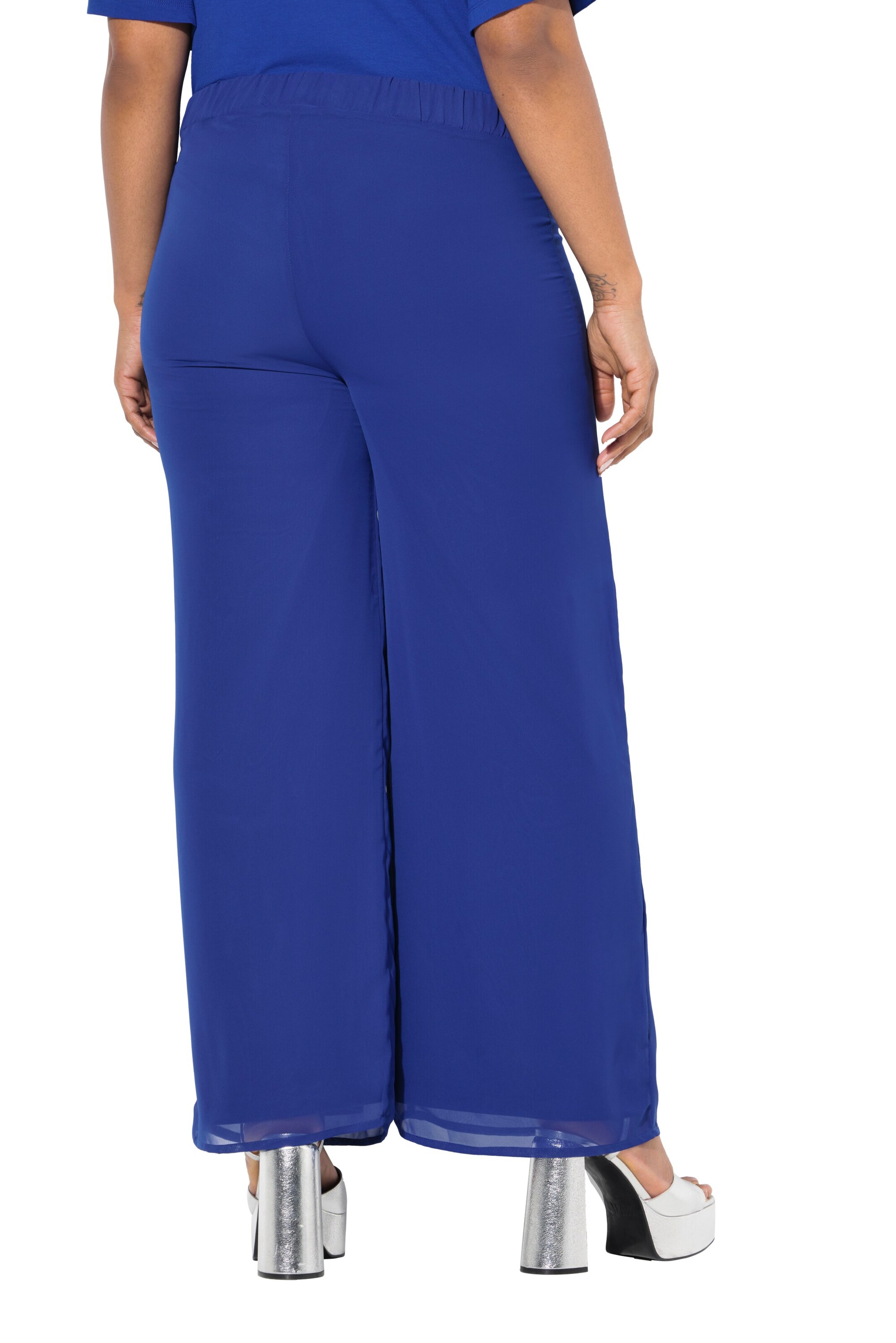 Ulla Popken Wide leg Broek in Blauw