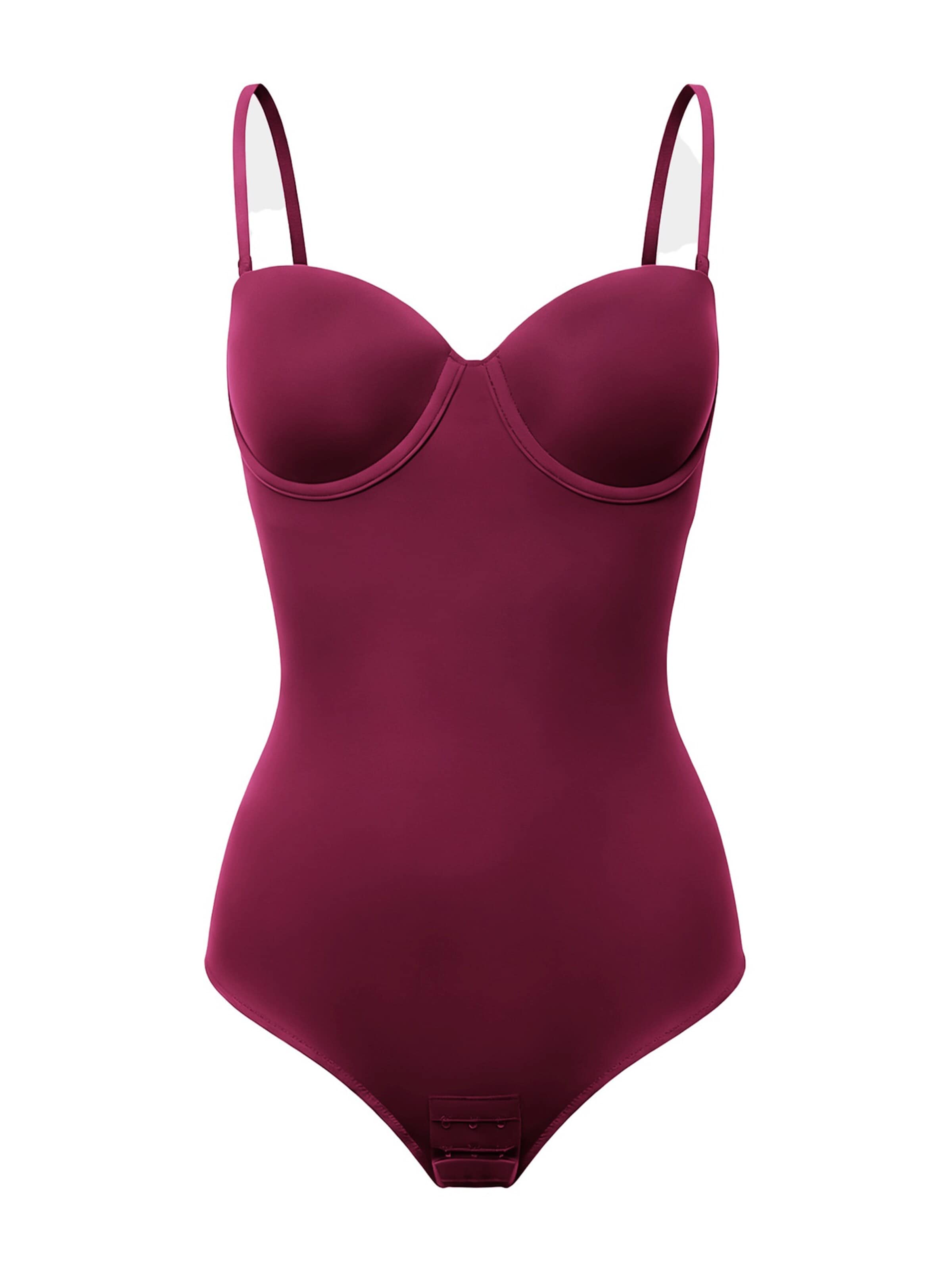 cfab - Body moldeador 'Push-Up Bodysuit mit String' en rosa: frente