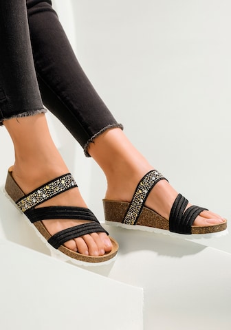 LASCANA Mules in Black: front