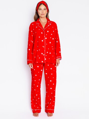 PJ Salvage Pyjama 'Flannels' in Rood: voorkant