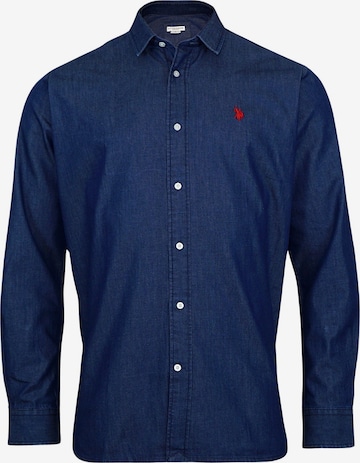 U.S. POLO ASSN. Regular fit Overhemd in Blauw: voorkant