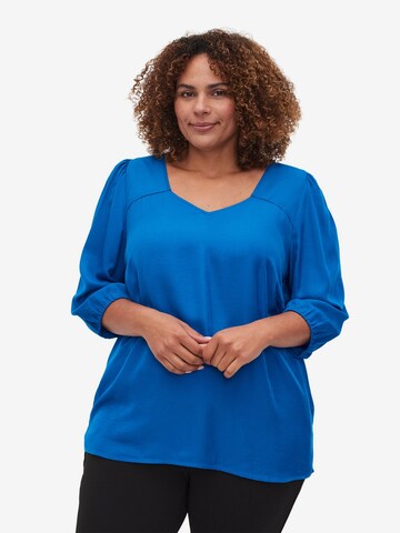 Camicia da donna 'XLASI' di Zizzi in blu: frontale