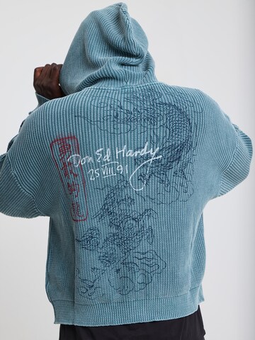 Ed Hardy Neuletakki 'Soaring Dragon' värissä sininen