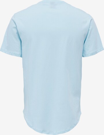 Only & Sons Regular Fit T-Shirt 'Matt' in Blau