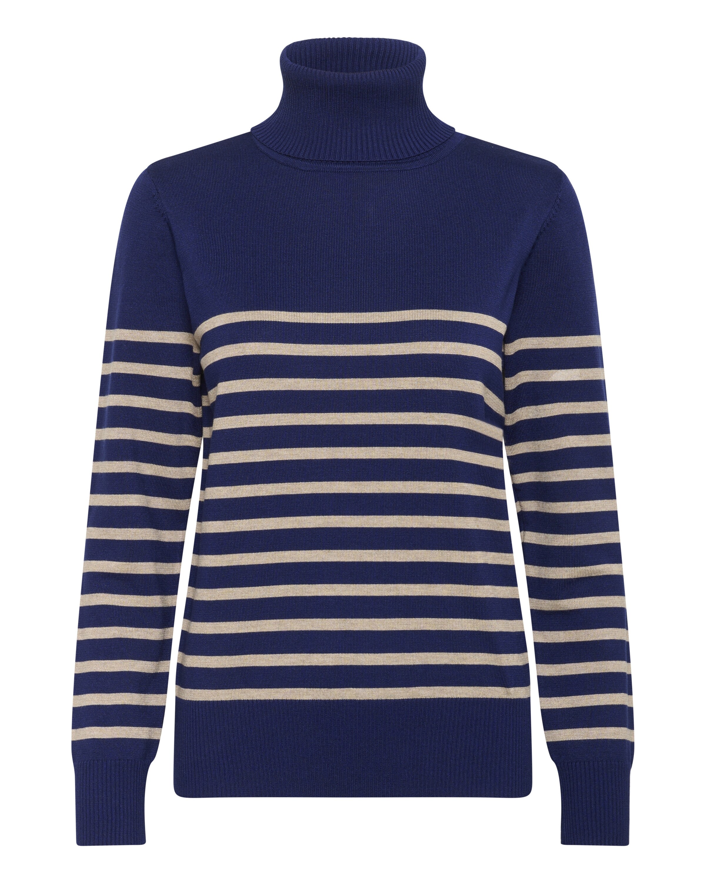 SAINT TROPEZ Jersey 'Mila' en L en beige / navy, Vista del producto