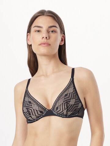 PASSIONATA Triangle Bra in Black: front