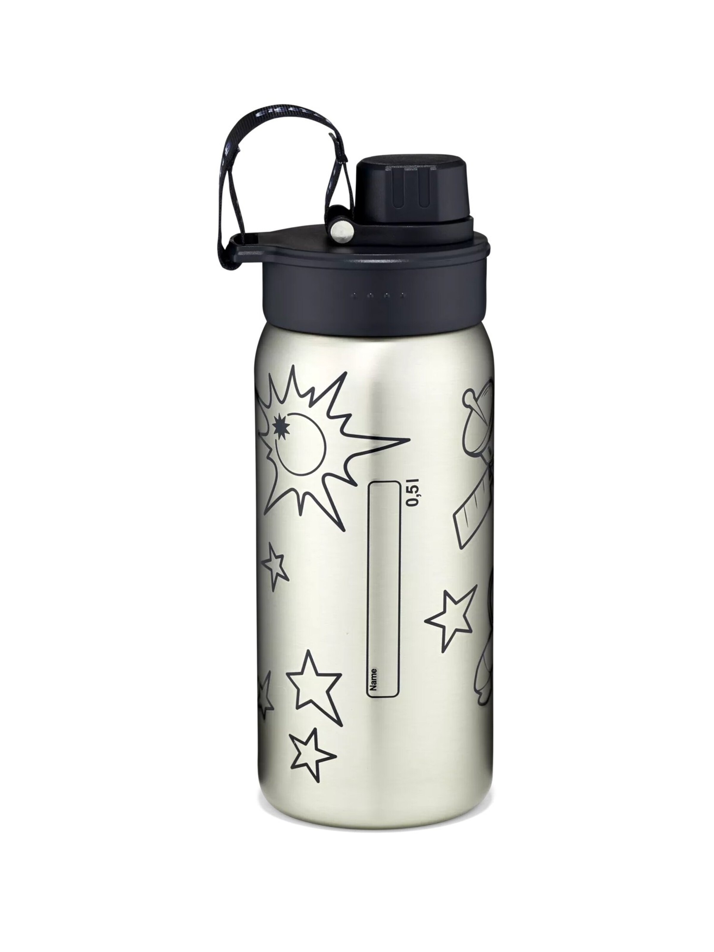 ergobag Drinking Bottle 'Trinkflasche Edelstahl Trinkflasche' in Black
