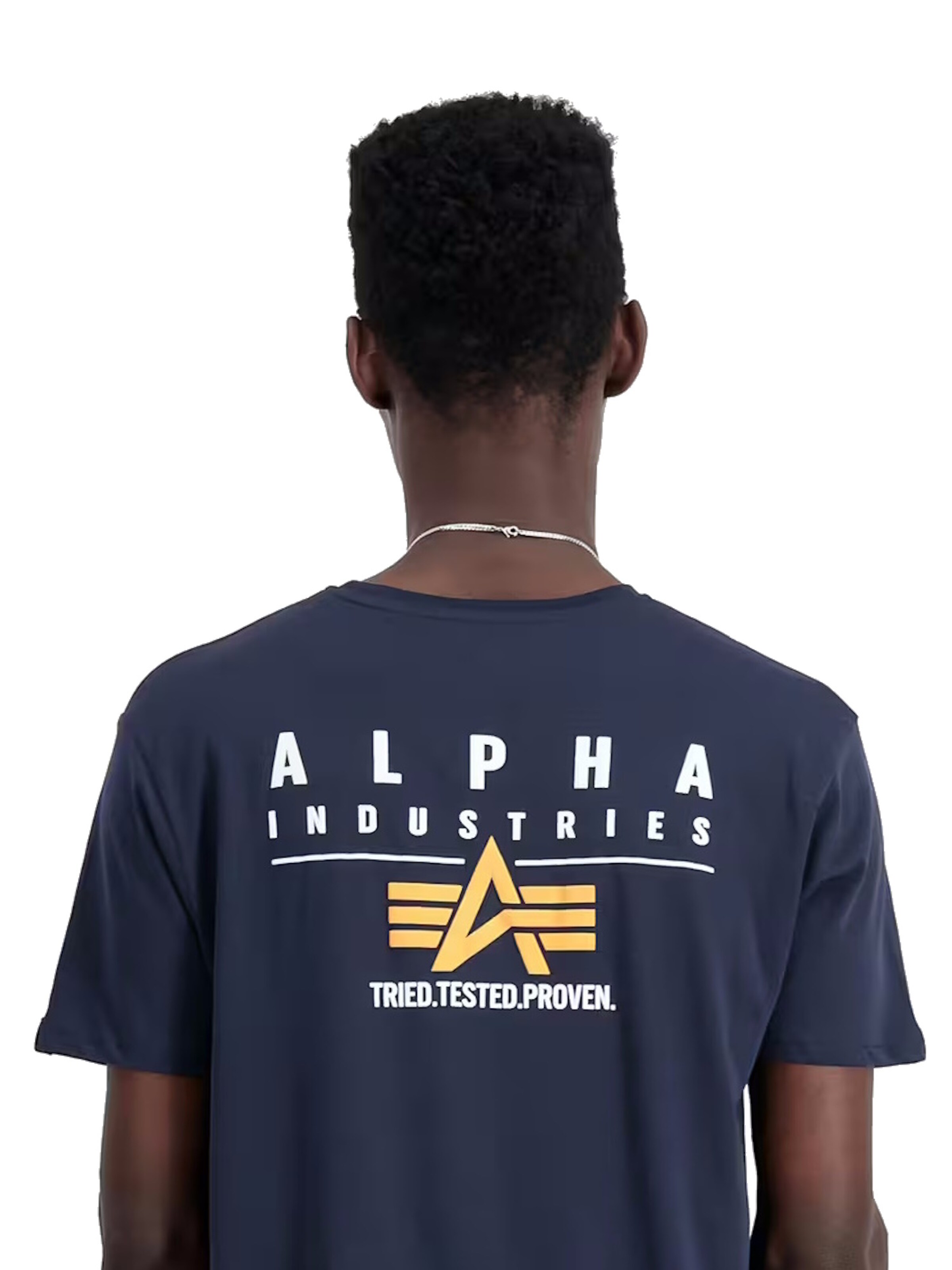 Maglietta 'Puff Print' di ALPHA INDUSTRIES in blu