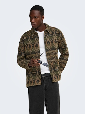 Only & Sons - Ajuste regular Chaqueta de entretiempo 'ONSDeal' en verde: frente