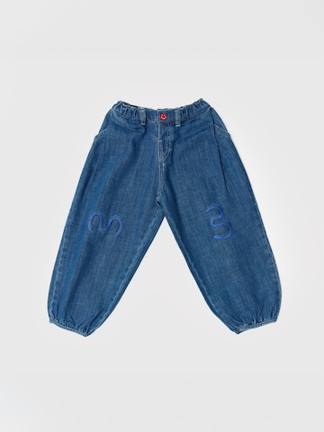 Maru + Bo Wide Leg Jeans 'EMBROIDERED BALLOON JEANS'‌‌‌‌‌‌‌‌ in Blau: Vorderseite
