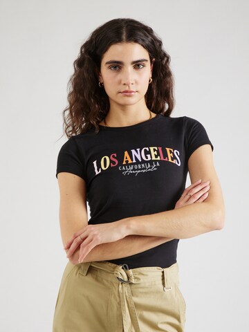 T-shirt 'LOS ANGELES CALIFORNIA' AÉROPOSTALE en noir : devant