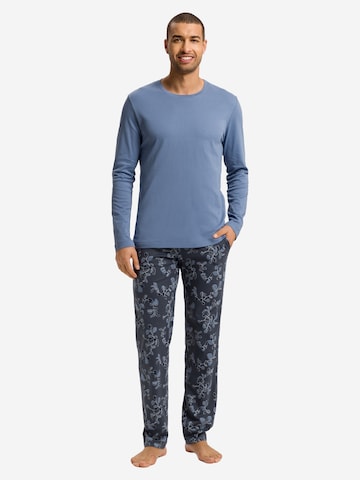 Hanro Pyjama lang 'Night & Day' in Blau