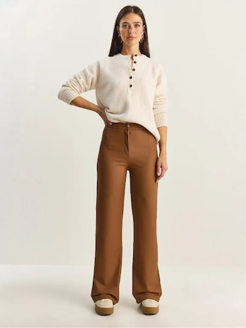 Wide Leg Pantalon Bianco Lucci en marron : devant