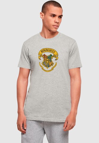 ABSOLUTE CULT Shirt 'Harry Potter - Hogwarts Ribbon' in Grey: front