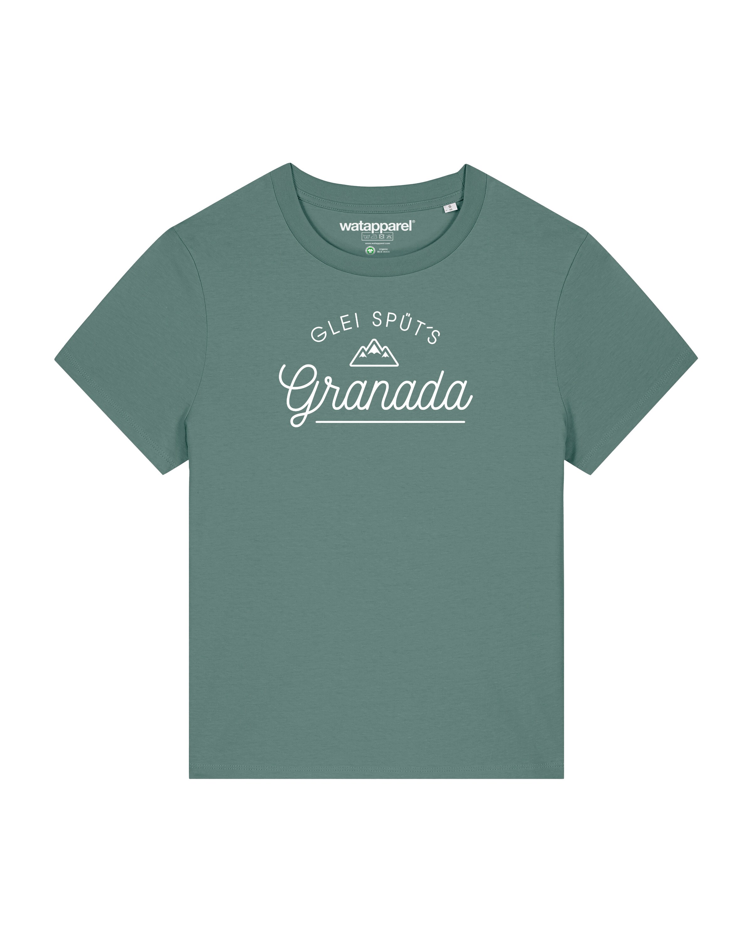 Watapparel Shirt 'Glei Spüt's Granada' in Grün: Vorderseite