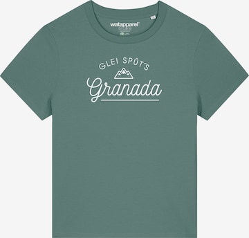 Maglietta 'Glei Spüt's Granada' di Watapparel in verde: frontale