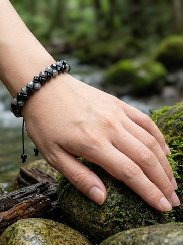UNIQAL Armband 'LABRADORIT SCHWARZER TURMALIN' in Gemengde kleuren