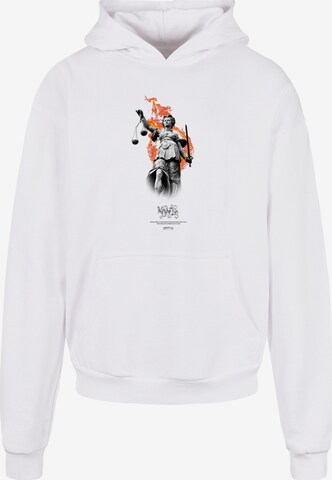 MJ Gonzales Sweatshirt 'Justitia' in White: front