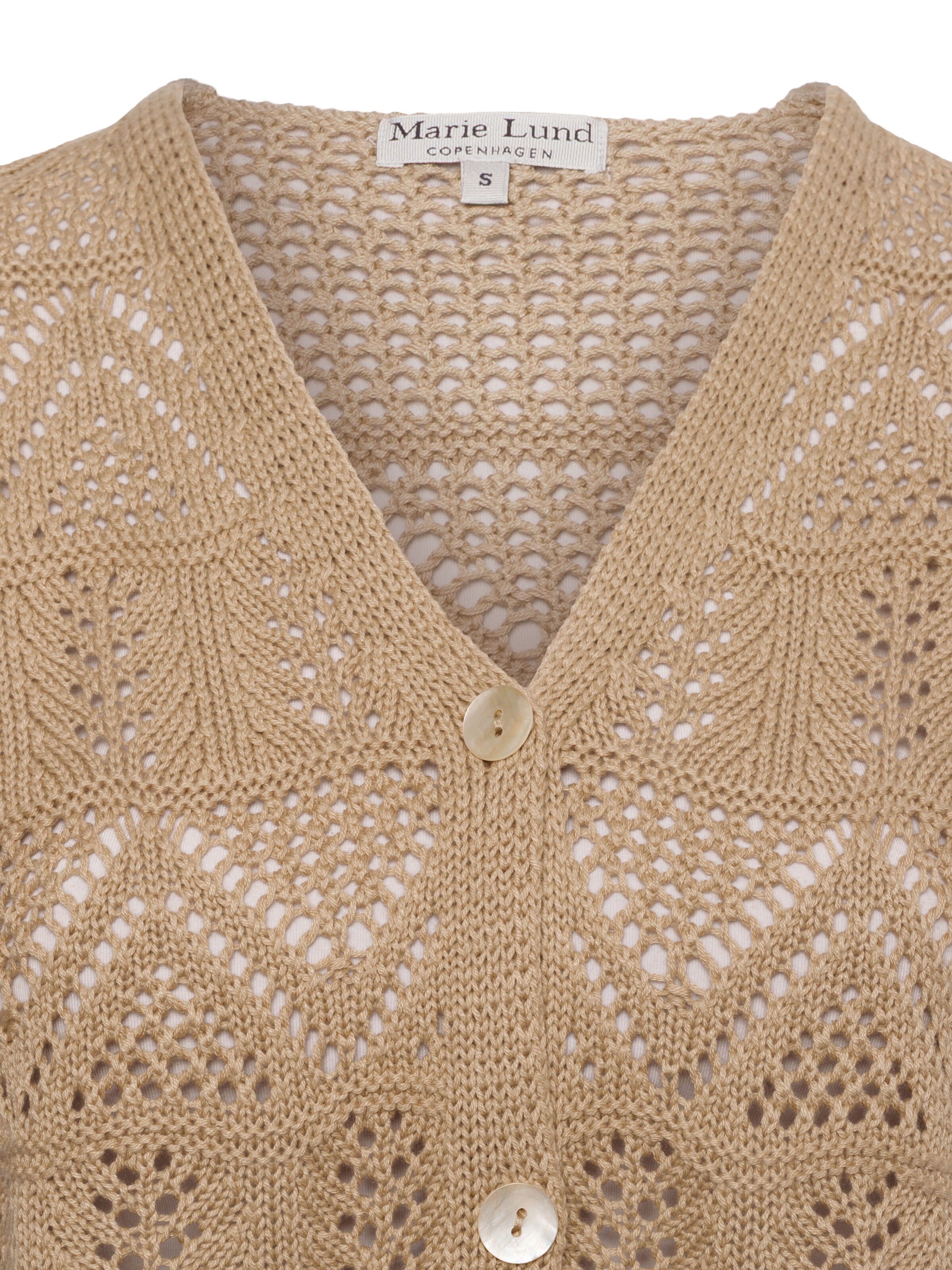 Marie Lund Gebreid vest ' ' in Beige