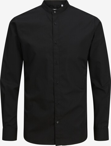 Jack & Jones Plus Slim fit Button Up Shirt in Black: front