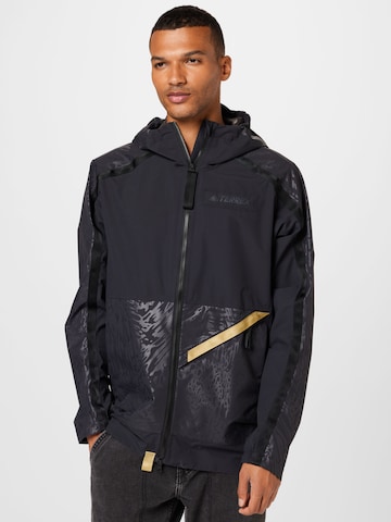 ADIDAS TERREX - Casaco outdoor 'Utilitas Rain' em preto: frente