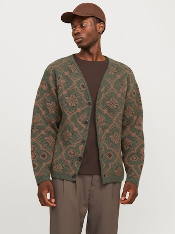 JACK & JONES Gebreid vest 'blumagne' in Groen: voorkant