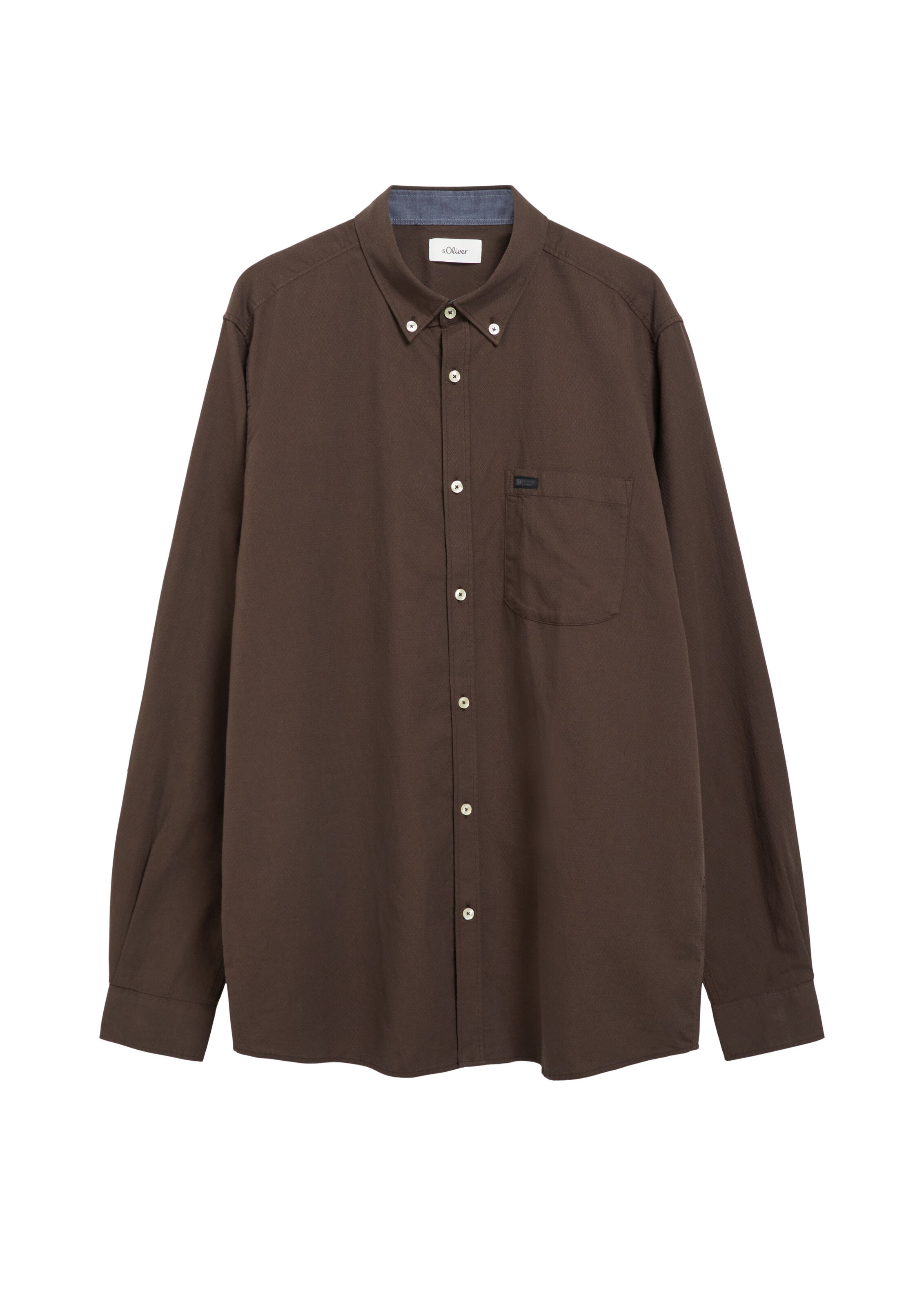 s.Oliver Button Up Shirt in Brown: front
