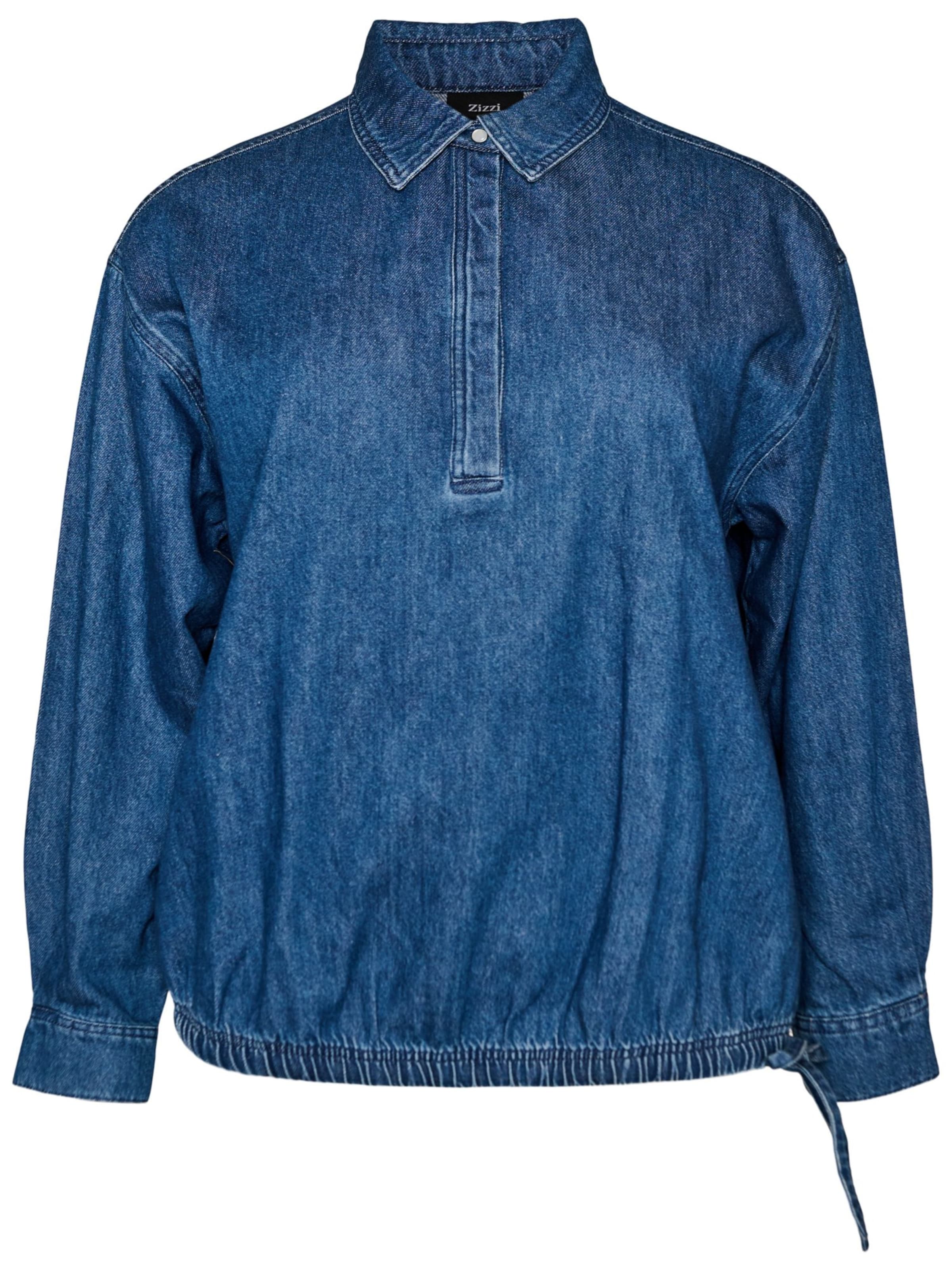 Zizzi Blouse 'JENNA' in XL-XXL in Blue denim, Item view
