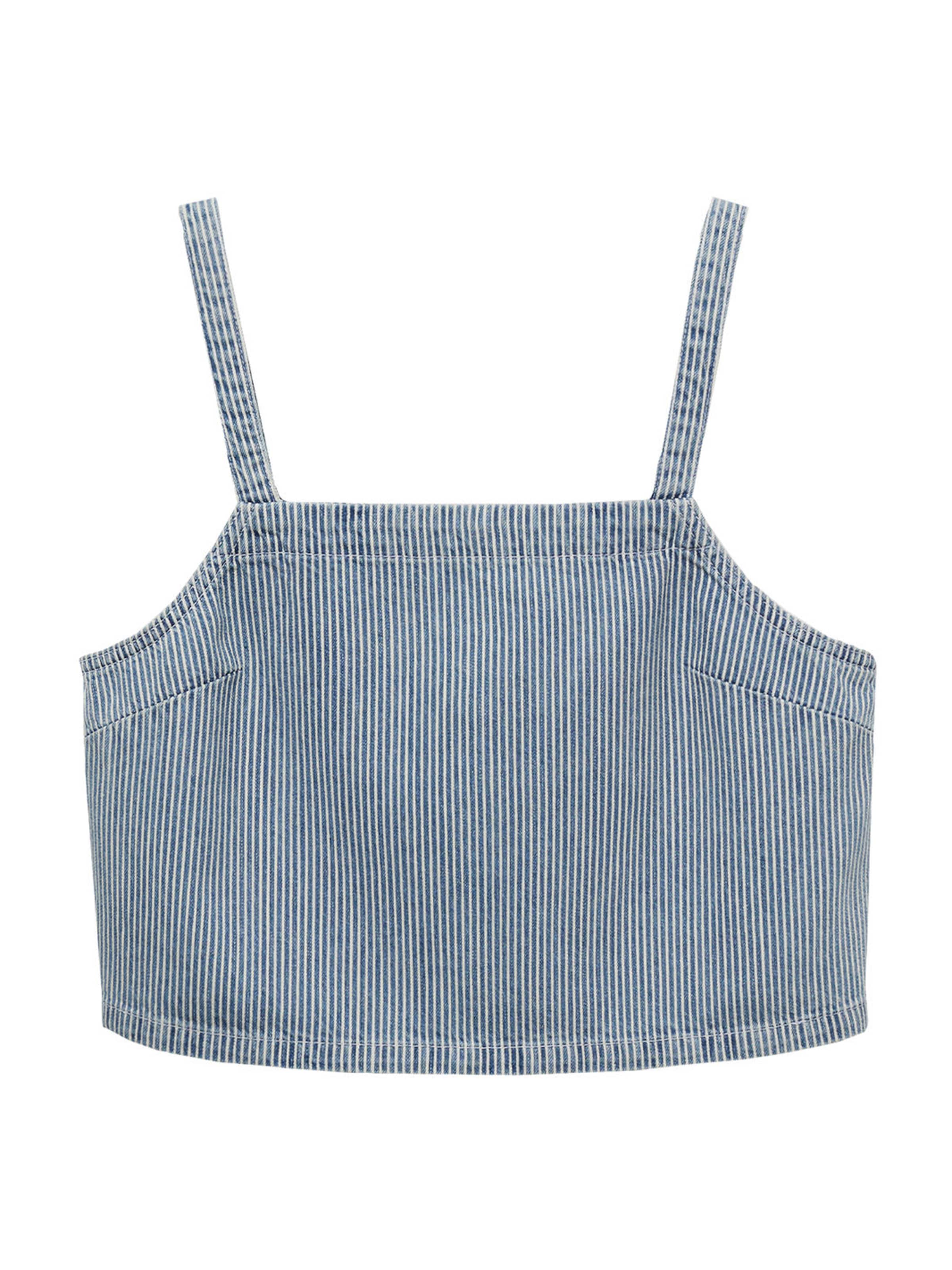 Haut 'IBIZA' MANGO en bleu : devant