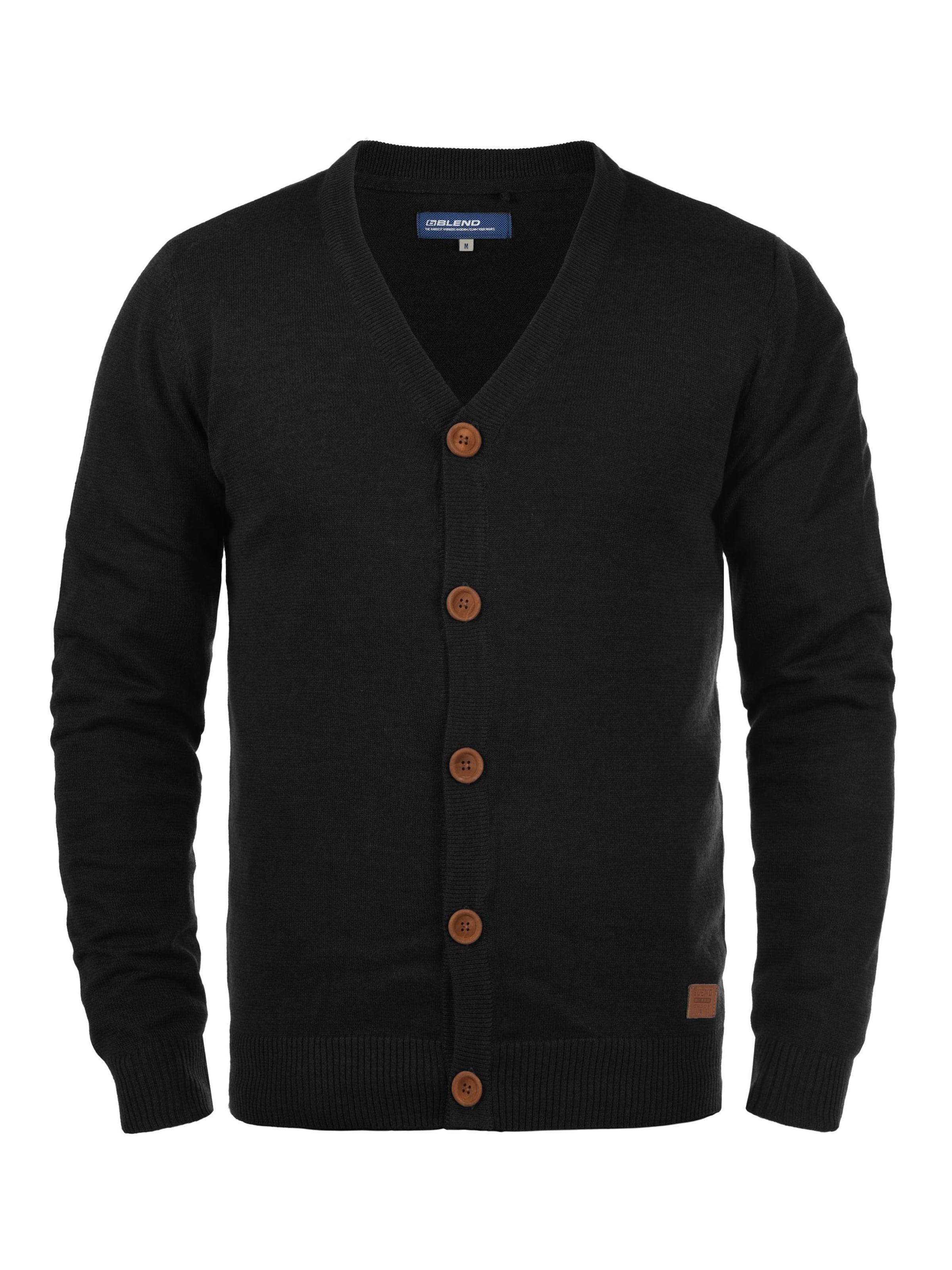 BLEND Knit cardigan 'Lennard' in Black: front