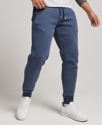 Superdry Tapered Pants in Blue: front