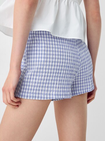 Bershka Regular Trousers in Blue