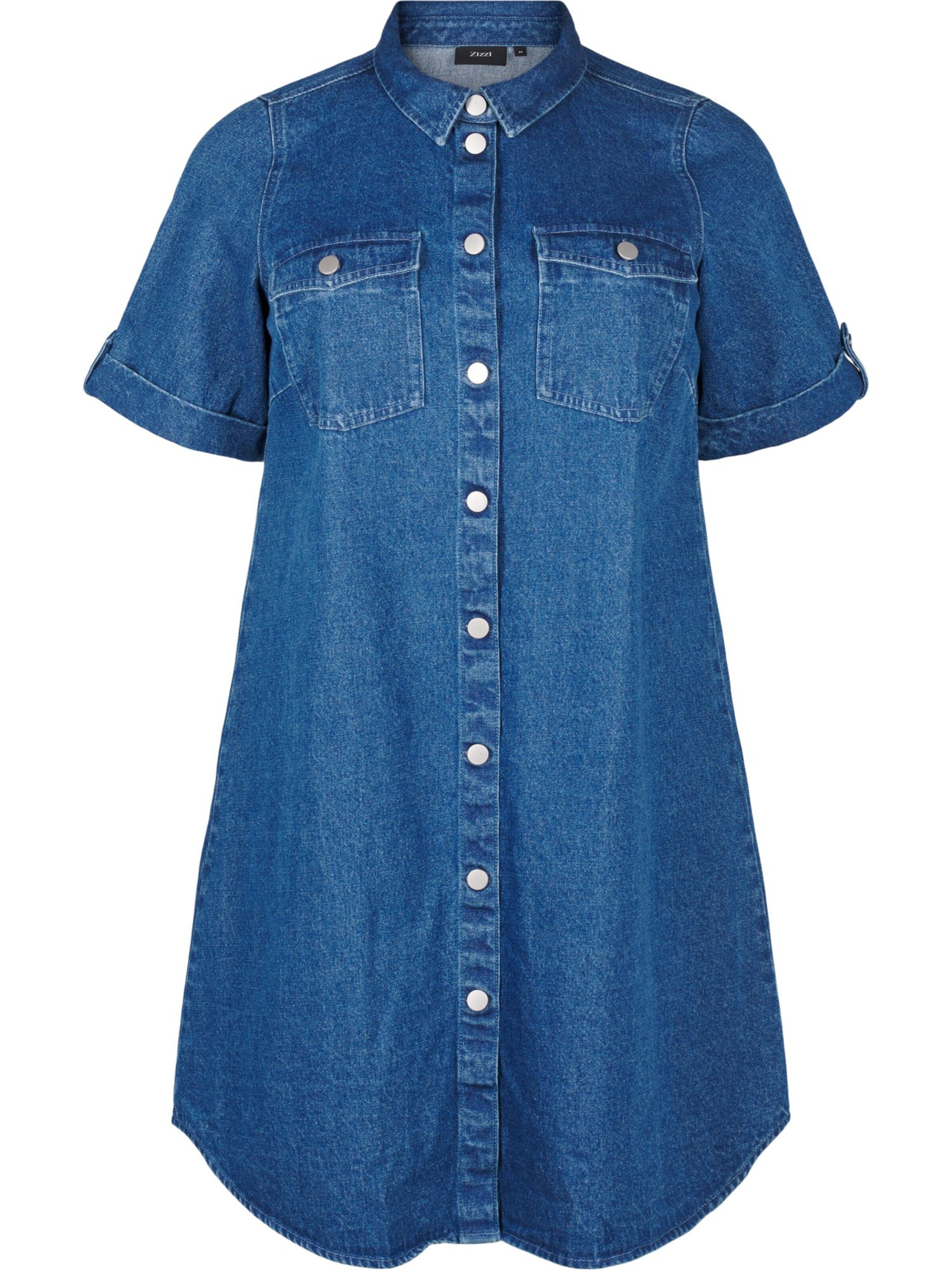 Zizzi Košeľové šaty 'Vami' - Modrá: predná strana
