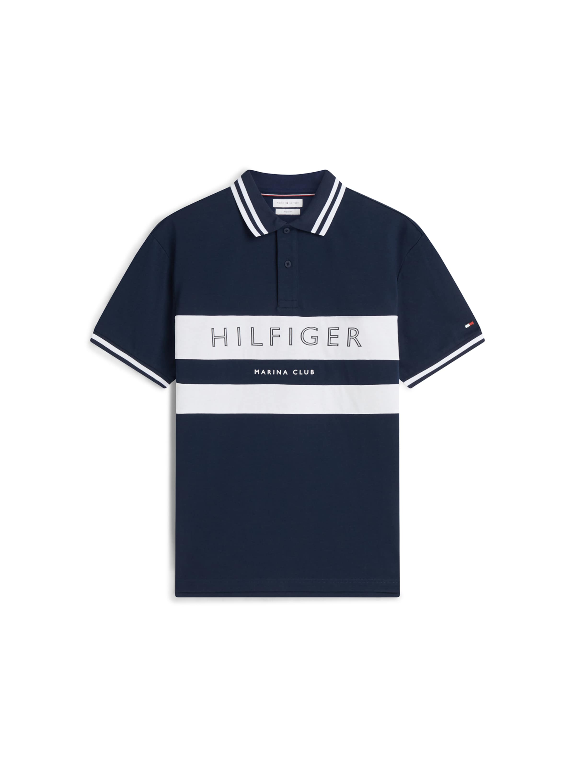 TOMMY HILFIGER Camisa em S em marinho / branco, Vista do artigo