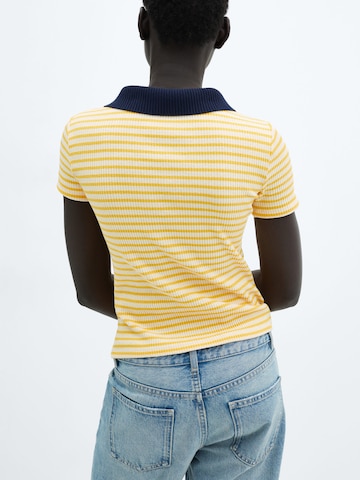 MANGO Тениска 'ALMOND' в жълто