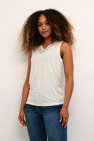 Cream Top in White: front