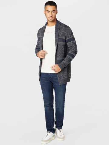 INDICODE JEANS Knit Cardigan 'Burger' in Blue