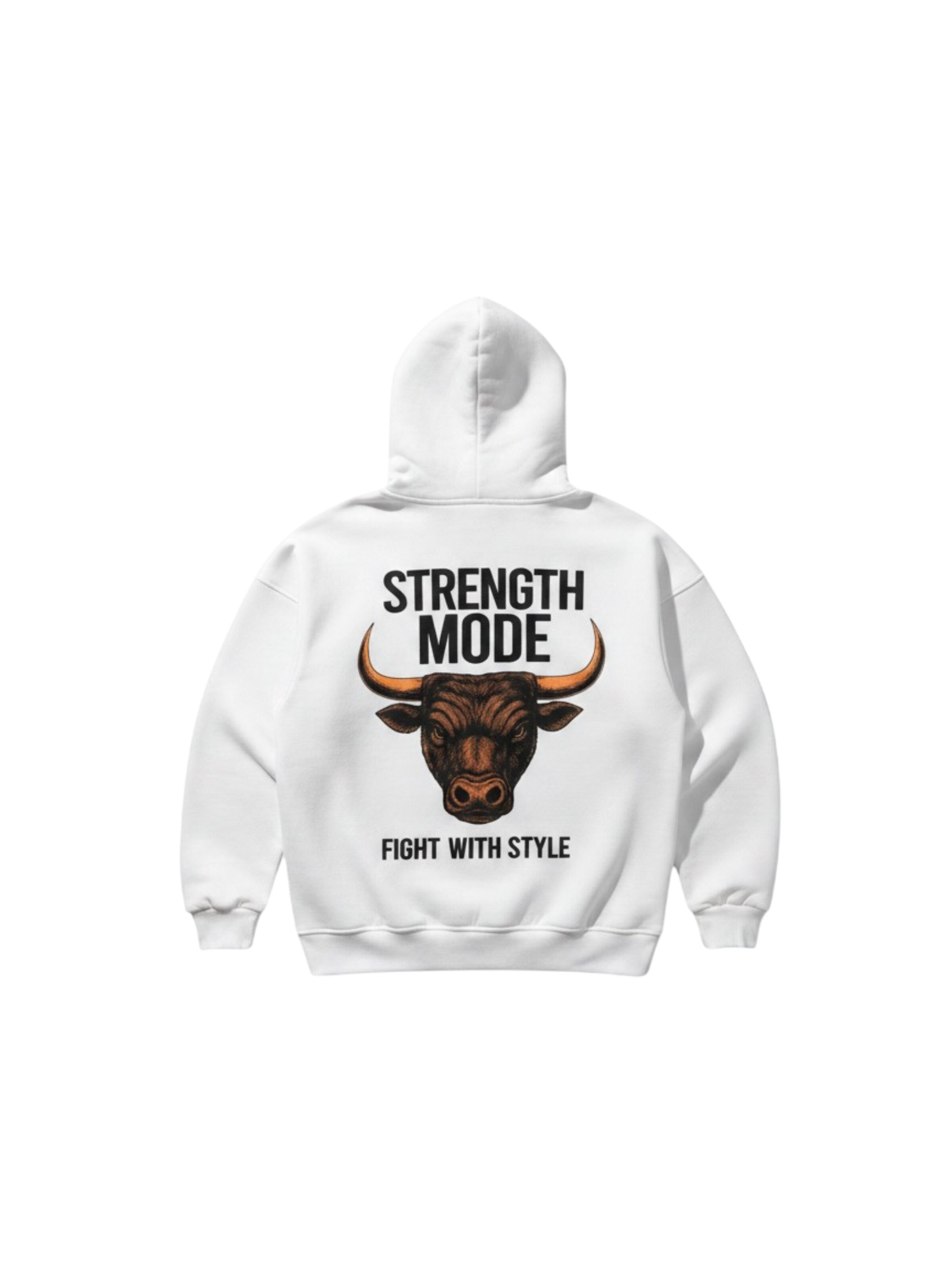 Kleidermafia Sweatshirt 'Oversize Strength Mode Hoodie - White' in XS in White, Item view