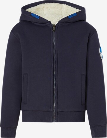 North Sails Zip-Up Hoodie in Blue: front