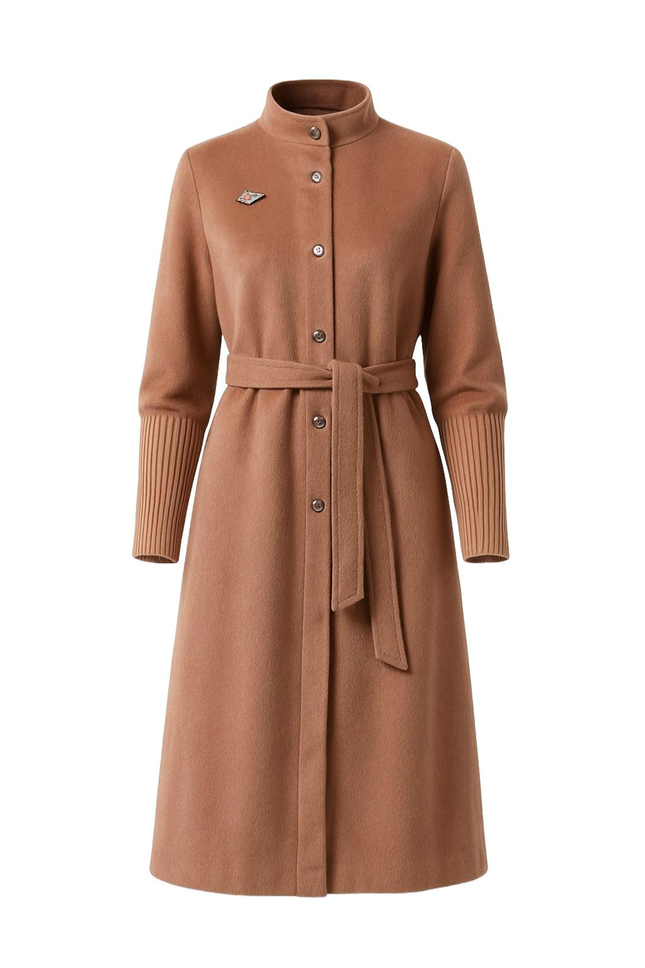 Manteau mi-saison MODAMIHRAM en marron : devant