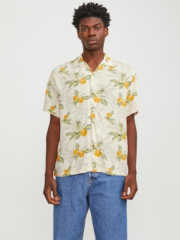 smėlio JACK & JONES Patogus modelis Marškiniai 'Luke Tampa': priekis