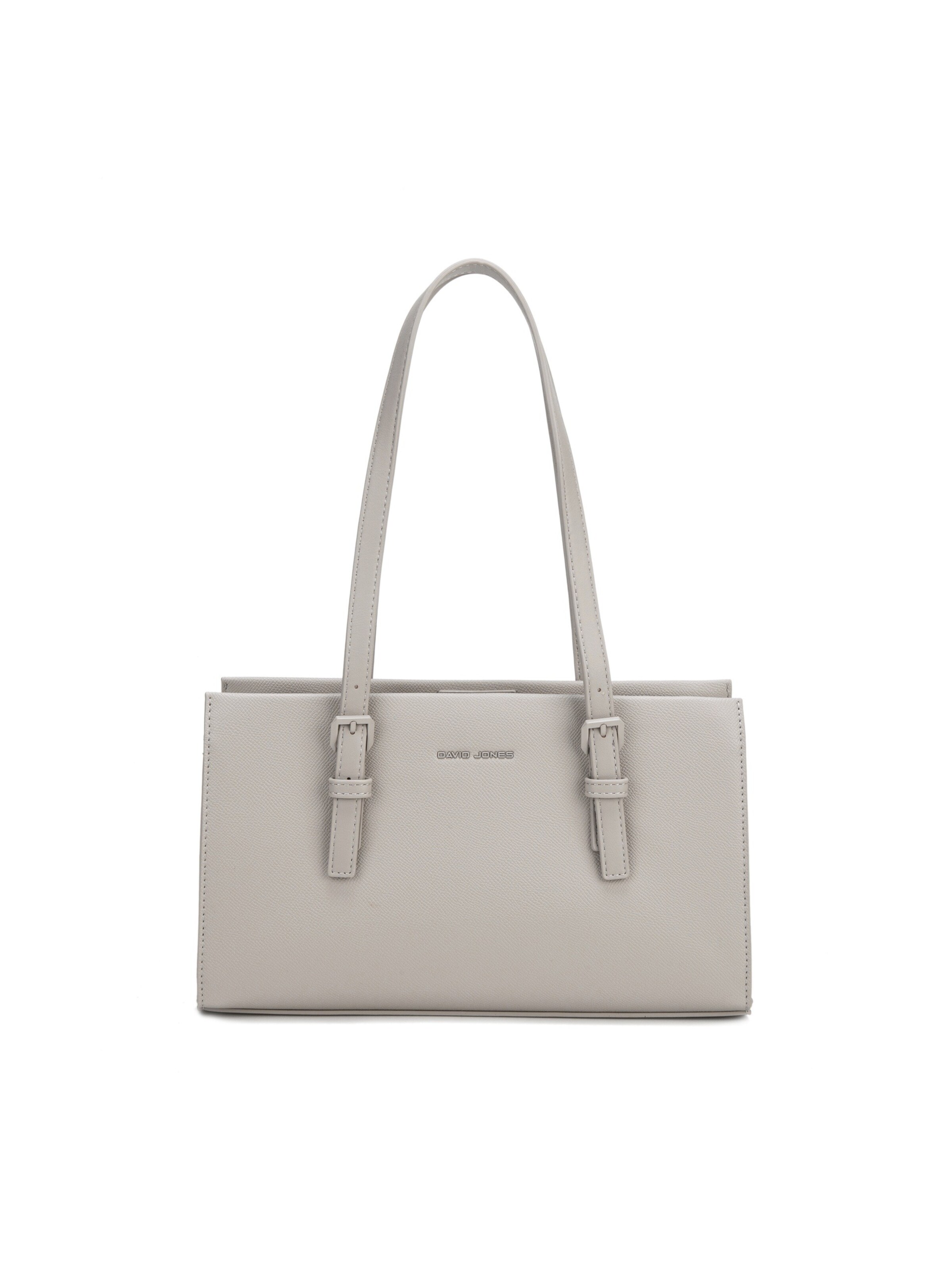 Borsa a spalla 'Borsa a spalla David Jones ecopelle Saffiano manici piatti regolabili' di David Jones in grigio