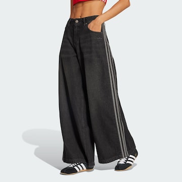 ADIDAS ORIGINALS Wide Leg Jeans 'Adicolor Adilenium' i sort: forside