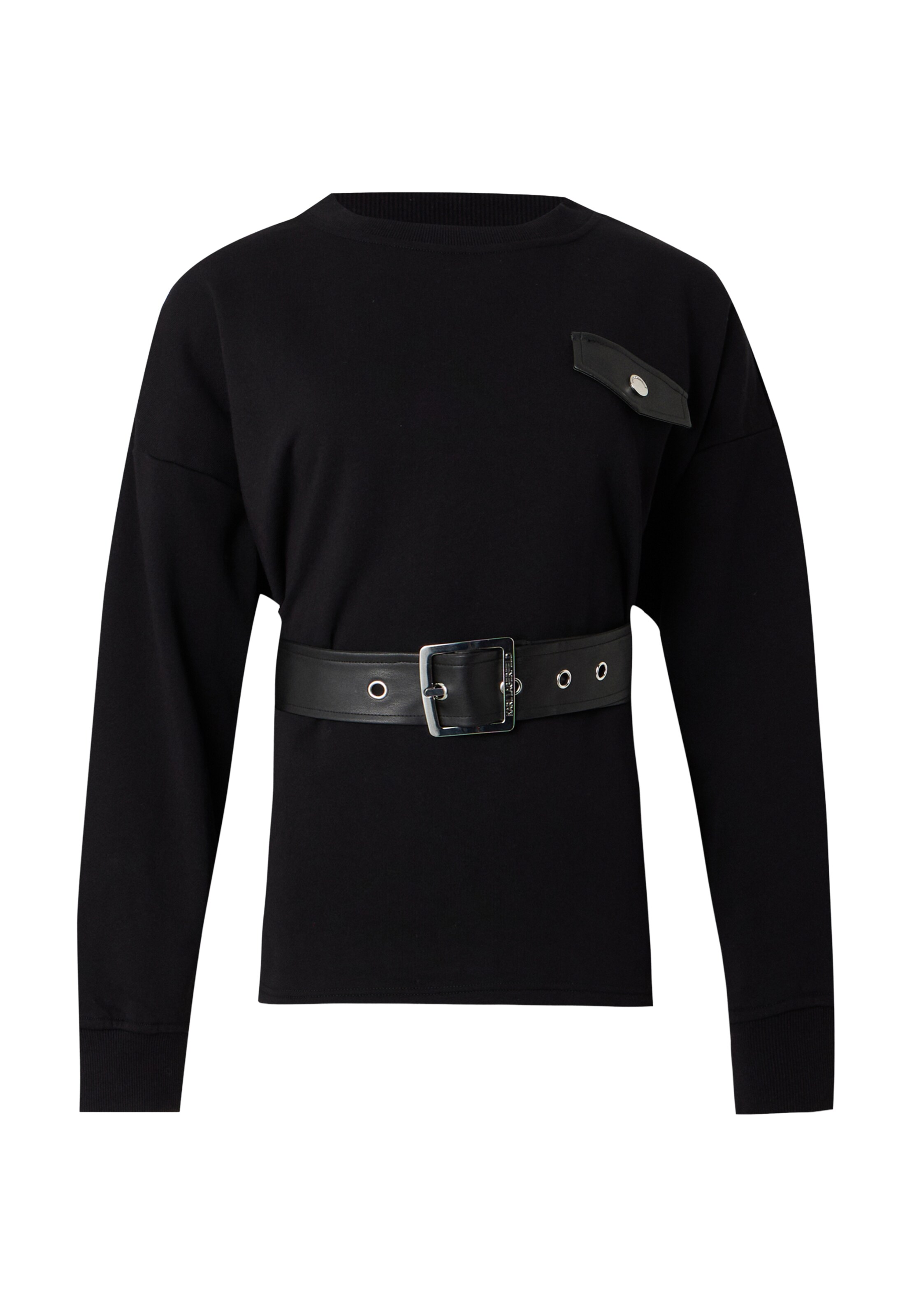 Bluză de molton de la Karl Lagerfeld pe negru: față