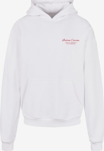 Sweat-shirt 'Al Dente Per Favore' Merchcode en blanc : devant