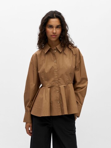 OBJECT Bluse 'OBJKenny' i brun: forside