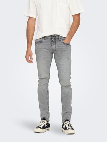 Only & Sons Slimfit Jeans 'Warp' in Grijs: voorkant