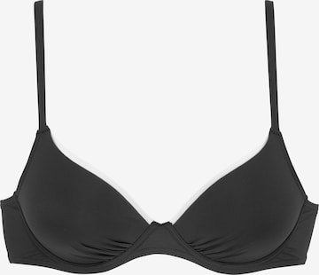 VIVANCE - Soutien de tecido Top de biquíni em preto: frente