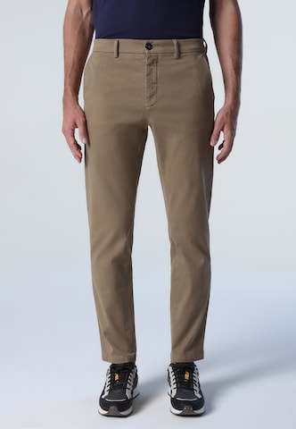 Coupe slim Pantalon chino North Sails en vert : devant