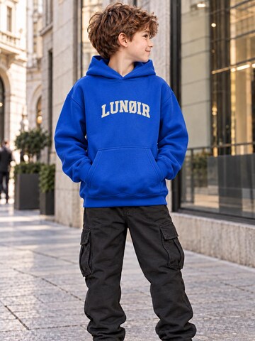LUNØIR Studio Sweatshirt 'Adventure Starts Today' in Blauw